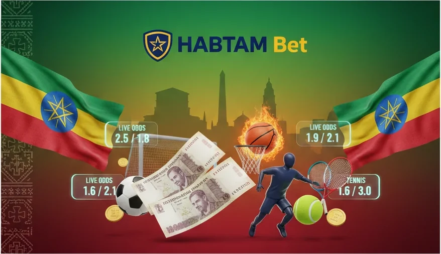 Habtam Bet's sportsbook showing live football betting odds